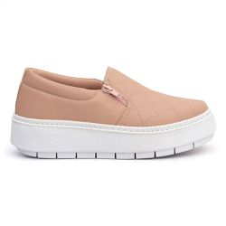 SlipOn Feminino Casual Ziper Lateral DK Shoes Nude - DK Shoes | Tênis Casuais Femininos