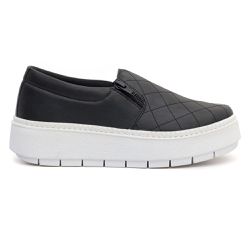 SlipOn Feminino Casual Ziper Lateral DK Shoes Preto - DK Shoes | Tênis Casuais Femininos