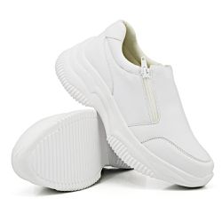 Tênis Chunky Slip On Zíperes Dkshoes Pedrarias Branco - DK Shoes | Tênis Casuais Femininos