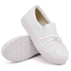 Tênis Iate Slip On Nó Frontal DK Shoes Branco - DK Shoes | Tênis Casuais Femininos
