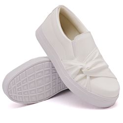 Tênis Slip On Nó Lateral Dk Shoes Branco - DK Shoes | Tênis Casuais Femininos