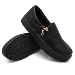 Tênis Slip On Zíper Lateral Dk Shoes Black - DK Shoes | Tênis Casuais Femininos