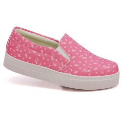 Tênis Slip On Floral Girassol Dk Shoes Sola Baixa Rosa - DK Shoes | Tênis Casuais Femininos