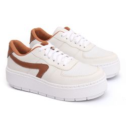 Tênis Feminino Branco Sola Alta Cores Karen - DK Shoes | Tênis Casuais Femininos