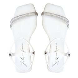 Sandália Rasteira Feminina Casual com Duas Tiras Delicadas Branca