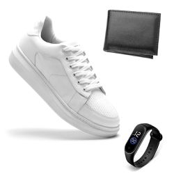 Kit Tênis Casual Masculino em Couro Dm Damando +Ca... - DMDAMANDO