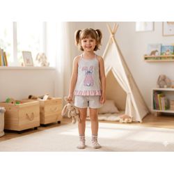 Baby Doll Infantil D’Noite em malha com babado xad... - D'Noite - Pijamas e Homewear