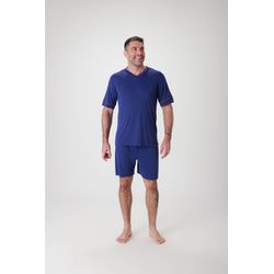 Pijama Masculino de Liganete lisa com Detalhe de V... - D'Noite - Pijamas e Homewear