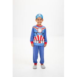 Pijama Longo Infantil de Super-Heróis em Malha Sue... - D'Noite - Pijamas e Homewear