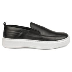 Sapato Casual Masculino de Couro Preto Slip On 180... - Docvi Distribuidora