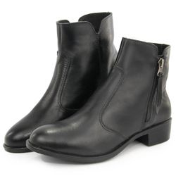 Bota Coturno Feminino Cano Curto Couro Com Ziper 8... - Docvi Distribuidora