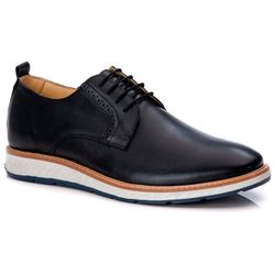 Sapato Casual Masculino Loafer Couro de Amarrar Pr... - Docvi Distribuidora
