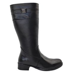 Bota Feminina Montaria Preto Cano Longo em Couro 1... - Docvi Distribuidora