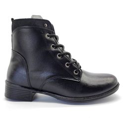 Bota Feminina Montaria Preto Cano Curto em Couro 1... - Docvi Distribuidora