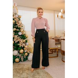 Calça alfaiataria Wide Leg - 17655 - Dominique por Fátima Abrahão | Elegante e atemporal