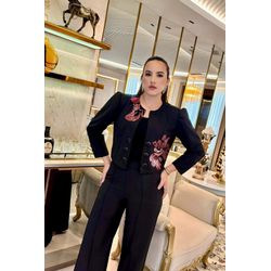 Casaco de alfaiataria - 17689 - rosa - Dominique por Fátima Abrahão | Elegante e atemporal