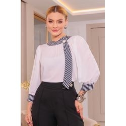 Blusa de crepe - 17512 - Dominique por Fátima Abrahão | Elegante e atemporal