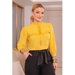 Blusa de crepe - 17476 - Dominique por Fátima Abrahão | Elegante e atemporal