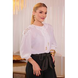 Blusa de crepe - 17492/g - Dominique por Fátima Abrahão | Elegante e atemporal