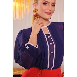 Blusa de crepe - 17514 - Dominique por Fátima Abrahão | Elegante e atemporal