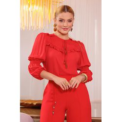 Blusa de crepe - 17513 - Dominique por Fátima Abrahão | Elegante e atemporal