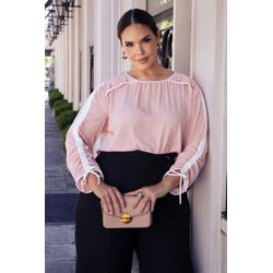 Blusa de Crepe Rosa Seco - 17294/g - Dominique por Fátima Abrahão | Elegante e atemporal