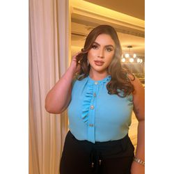 Blusa de crepe com botões - 17101/g - Dominique por Fátima Abrahão | Elegante e atemporal