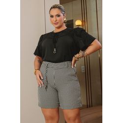 Blusa de Crepe com Guipir - 17059/G - Dominique por Fátima Abrahão | Elegante e atemporal