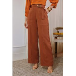 Calça de Alfaiataria Wide Leg - 17306 - Dominique por Fátima Abrahão | Elegante e atemporal