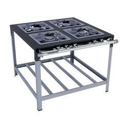 Fogão 4 Bocas Baixa Pressão 40x40 com Espera - Met... - Dom Pedro Refrigeração