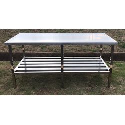 Mesa Inox 190 x 90 CM Prateleira Gradeada - Ital I... - Dom Pedro Refrigeração
