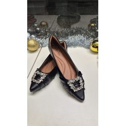 Sapatilha Preta com Predarias - DONAMOCA