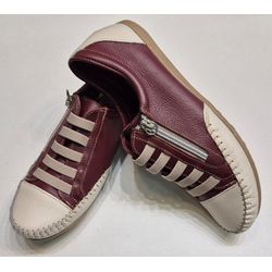 Sapatênis Marsala off White Ziper e Elástico - DONAMOCA