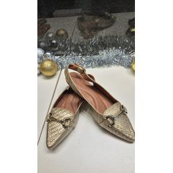 Sapatilha slingback Dourada - DONAMOCA