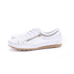 Sapatenis Branco Zíper e Elástico - DONAMOCA