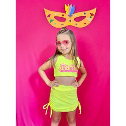Biquíni Barbie Amarelo Neon - Dondokinha Kids