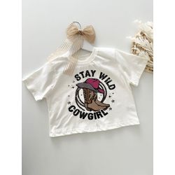 T-shirt Cropped Cowgirl Off White - Dondokinha Kids