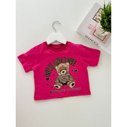 T-Shirt Cropped Cute Pink - Dondokinha Kids