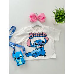 T-shirt Cropped Stitch Off White - Dondokinha Kids