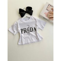 T-Shirt Prada Branca - Dondokinha Kids