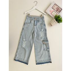 Calça Jeans Wide Leg - Dondokinha Kids