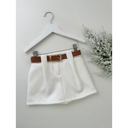 Short Saia Íara Branco - Dondokinha Kids