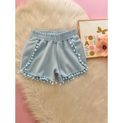 Short Pompom Azul - Dondokinha Kids