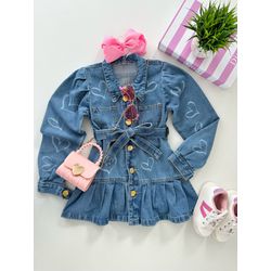 Vestido Jeans Love - Dondokinha Kids