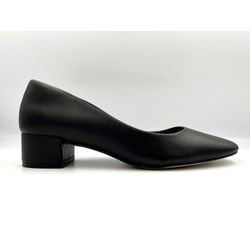 Sapato Boneca Quadrado Preto Salto Baixo Bloco - Donna Lu