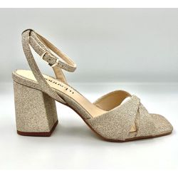 Sandália Donna Lu Glitter Luxo Ouro Light - Donna Lu