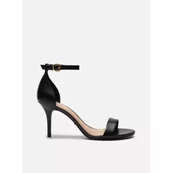 Sandália Isabelli Salto Médio 8cm Preta - Donna Lu