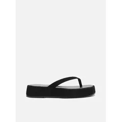 Tamanco Arezzo Preto Camurça Flatform Flip Flop TI... - Donna Lu