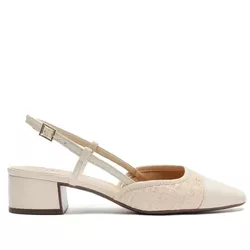 Sapatilha Anacapri Slingback Palha Salto Branca - Donna Lu