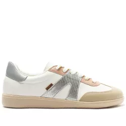 Tênis Anacapri Chuteira New Ana Prata E Branco - Donna Lu